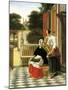 Mistress and Maid-Pieter de Hooch-Mounted Art Print