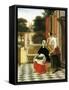 Mistress and Maid-Pieter de Hooch-Framed Stretched Canvas