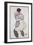 Mistress Halbakt with Green Stockings, 1917-Egon Schiele-Framed Giclee Print