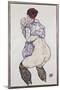 Mistress Halbakt with Green Stockings, 1917-Egon Schiele-Mounted Giclee Print