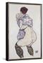 Mistress Halbakt with Green Stockings, 1917-Egon Schiele-Framed Stretched Canvas