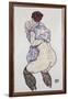 Mistress Halbakt with Green Stockings, 1917-Egon Schiele-Framed Giclee Print