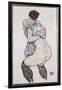 Mistress Halbakt with Green Stockings, 1917-Egon Schiele-Framed Giclee Print