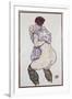 Mistress Halbakt with Green Stockings, 1917-Egon Schiele-Framed Giclee Print