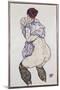 Mistress Halbakt with Green Stockings, 1917-Egon Schiele-Mounted Giclee Print