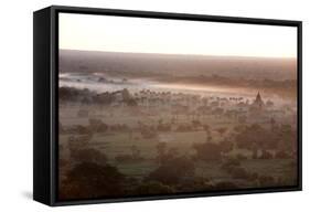 Mists from the Nearby Irrawaddy River Floating across Bagan (Pagan), Myanmar (Burma)-Annie Owen-Framed Stretched Canvas