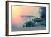 Misty Autumn Morning on the River, Rural Landscape-Andriy Solovyov-Framed Photographic Print