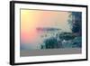 Misty Autumn Morning on the River, Rural Landscape-Andriy Solovyov-Framed Photographic Print