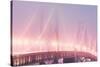 Misty Bridge Lights - San Francisco Bay Fog-Vincent James-Stretched Canvas