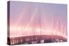 Misty Bridge Lights - San Francisco Bay Fog-Vincent James-Stretched Canvas