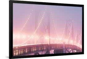 Misty Bridge Lights - San Francisco Bay Fog-Vincent James-Framed Photographic Print