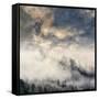 Misty Cloud filled valley from Morton Overlook, Great Smoky Mountains, National Park, Tennessee-Adam Jones-Framed Stretched Canvas