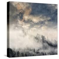 Misty Cloud filled valley from Morton Overlook, Great Smoky Mountains, National Park, Tennessee-Adam Jones-Stretched Canvas
