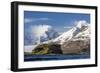 Misty Clouds Shroud Snow-Covered Peaks in Fortuna Bay, South Georgia, Uk Overseas Protectorate-Michael Nolan-Framed Photographic Print