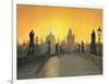 Misty Dawn Charles Bridge Prague-Richard Harpum-Framed Art Print