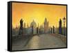 Misty Dawn Charles Bridge Prague-Richard Harpum-Framed Stretched Canvas