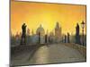 Misty Dawn Charles Bridge Prague-Richard Harpum-Mounted Art Print