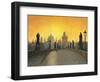 Misty Dawn Charles Bridge Prague-Richard Harpum-Framed Art Print