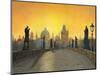 Misty Dawn Charles Bridge Prague-Richard Harpum-Mounted Art Print