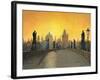 Misty Dawn Charles Bridge Prague-Richard Harpum-Framed Art Print