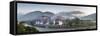 Misty Dawn View of the Punakha Dzong at the Junction of the Mo Chhu (Mother River) and Pho Chhu (Fa-Lee Frost-Framed Stretched Canvas