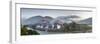 Misty Dawn View of the Punakha Dzong at the Junction of the Mo Chhu (Mother River) and Pho Chhu (Fa-Lee Frost-Framed Photographic Print