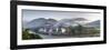 Misty Dawn View of the Punakha Dzong at the Junction of the Mo Chhu (Mother River) and Pho Chhu (Fa-Lee Frost-Framed Photographic Print