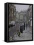 Misty Day on Milsom St, Bath, March-Tom Hughes-Framed Stretched Canvas