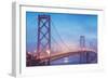 Misty Evening Lights on the Bay Bridge, San Francisco, California-Vincent James-Framed Photographic Print