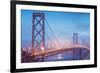 Misty Evening Lights on the Bay Bridge, San Francisco, California-Vincent James-Framed Photographic Print