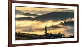 Misty farmland and mountains, Romania-Art Wolfe Wolfe-Framed Photographic Print