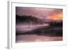 Misty Fiery Sunrise, Yellowstone River-Vincent James-Framed Photographic Print