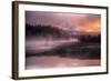 Misty Fiery Sunrise, Yellowstone River-Vincent James-Framed Photographic Print