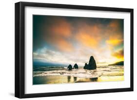 Misty Fire in the Sky at Rodeo Beach, Marin Headlands-Vincent James-Framed Photographic Print