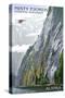 Misty Fjords and Float Plane - Ketchikan, Alaska-Lantern Press-Stretched Canvas