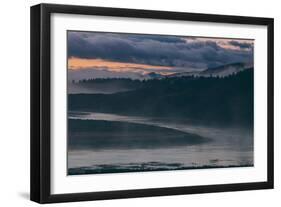 Misty Foggy Morning at Yellowstone River Bend-null-Framed Photographic Print