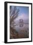 Misty Foggy Tree Scene, Merced Wildlife Refuge-null-Framed Photographic Print