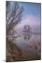Misty Foggy Tree Scene, Merced Wildlife Refuge-null-Mounted Photographic Print