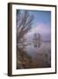 Misty Foggy Tree Scene, Merced Wildlife Refuge-null-Framed Photographic Print