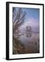 Misty Foggy Tree Scene, Merced Wildlife Refuge-null-Framed Photographic Print