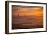 Misty Gold, Golden Clouds Fog and Sunset Light San Francisco Bay Oakland Hills-Vincent James-Framed Photographic Print