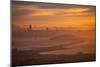 Misty Gold, Golden Clouds Fog and Sunset Light San Francisco Bay Oakland Hills-Vincent James-Mounted Photographic Print