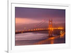 Misty Golden Morning, Golden Gate Bridge, San Francisco-Vincent James-Framed Photographic Print