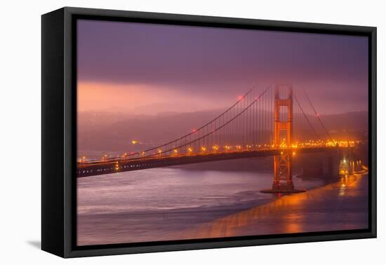 Misty Golden Morning, Golden Gate Bridge, San Francisco-Vincent James-Framed Stretched Canvas