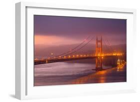 Misty Golden Morning, Golden Gate Bridge, San Francisco-Vincent James-Framed Photographic Print