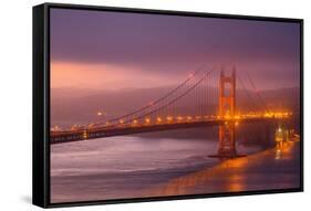 Misty Golden Morning, Golden Gate Bridge, San Francisco-Vincent James-Framed Stretched Canvas