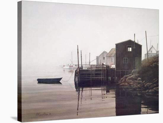 Misty Harbor-David Knowlton-Stretched Canvas