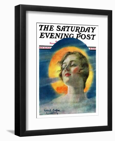 "Misty Harvest Moon," Saturday Evening Post Cover, November 10, 1928-William Haskell Coffin-Framed Giclee Print