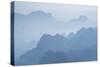 Misty Limestone Karst Mountain Landscape at Sunrise, Seen from Mount Zwegabin, Hpa An-Matthew Williams-Ellis-Stretched Canvas