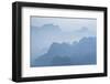 Misty Limestone Karst Mountain Landscape at Sunrise, Seen from Mount Zwegabin, Hpa An-Matthew Williams-Ellis-Framed Photographic Print